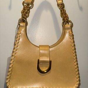 Mustard Leather Shoulder Bag